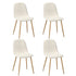 Oikiture 4x Dining Chairs Sherpa White and Wooden