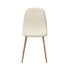 Oikiture 6x Dining Chairs Sherpa White and Wooden