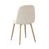 Oikiture 6x Dining Chairs Sherpa White and Wooden
