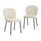 2x Dining Chairs Kitchen Chairs Chenille Pad Metal Legs Beige