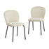 2x Dining Chairs Kitchen Chairs Chenille Pad Metal Legs Beige