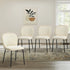 4x Dining Chairs Kitchen Chairs Chenille Pad Metal Legs Beige
