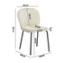 4x Dining Chairs Kitchen Chairs Chenille Pad Metal Legs Beige