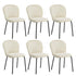 6x Dining Chairs Kitchen Chairs Chenille Pad Metal Legs Beige