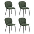 4x Dining Chairs Kitchen Chairs Chenille Pad Metal Legs Green
