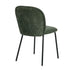 4x Dining Chairs Kitchen Chairs Chenille Pad Metal Legs Green