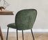 4x Dining Chairs Kitchen Chairs Chenille Pad Metal Legs Green