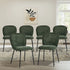 6x Dining Chairs Kitchen Chairs Chenille Pad Metal Legs Green