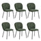 6x Dining Chairs Kitchen Chairs Chenille Pad Metal Legs Green
