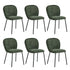 6x Dining Chairs Kitchen Chairs Chenille Pad Metal Legs Green