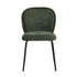 6x Dining Chairs Kitchen Chairs Chenille Pad Metal Legs Green