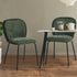 6x Dining Chairs Kitchen Chairs Chenille Pad Metal Legs Green