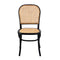 Oikiture Dining Chair Wooden Chairs Rattan Seat Black