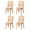 4PCS Dining Chairs Wooden Chairs Rattan Natural
