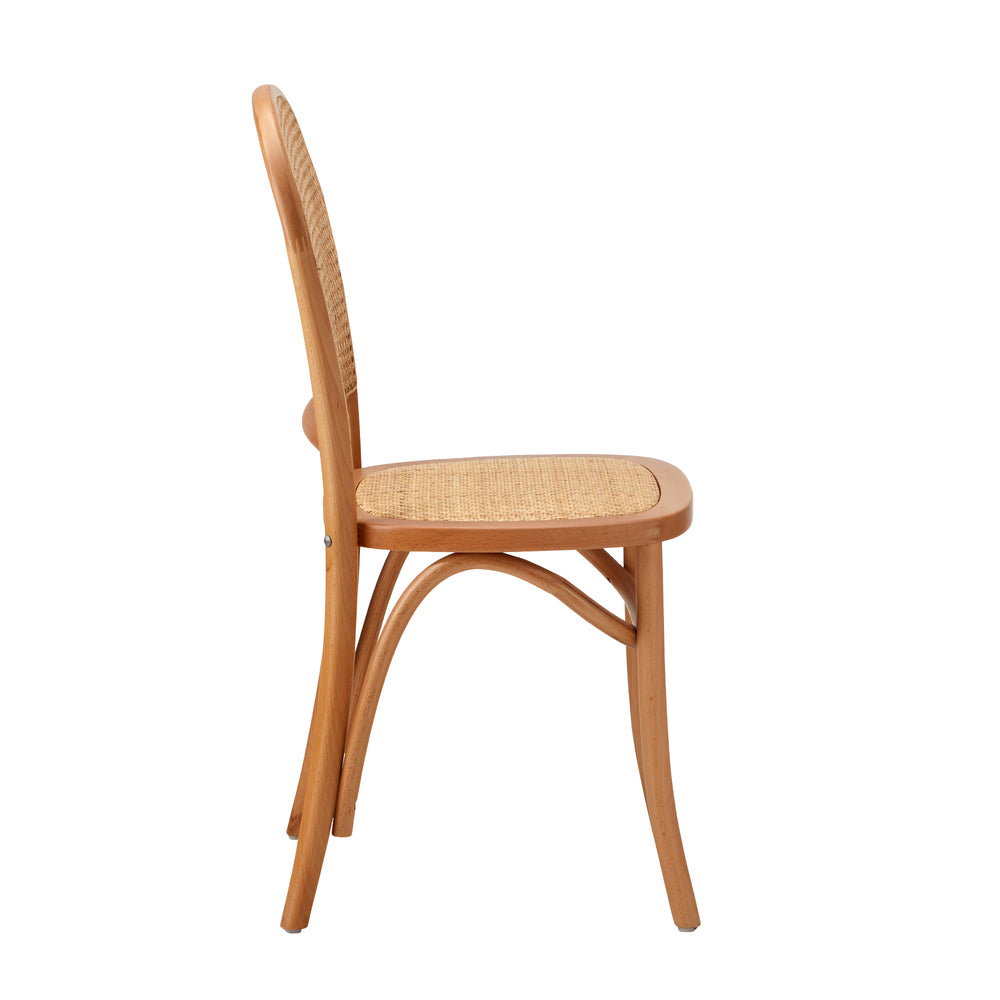 6PCS Dining Chairs Wooden Chairs Rattan Natural