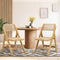 Oikiture Set of 2 Folding Rattan Dining Chairs Natural Wood Frame