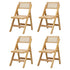 Oikiture 4x Dining Chairs Folding Rattan Chair Wooden