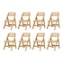 Oikiture 8x Dining Chairs Folding Rattan Chair Wooden