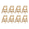 Oikiture 8x Dining Chairs Folding Rattan Chair Wooden