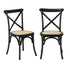 Oikiture Set of 2 Dining Chair with Crossback Timber Black