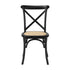 Oikiture Set of 2 Dining Chair with Crossback Timber Black