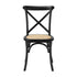 4PCS Crossback Dining Chair Ratan Seat Black