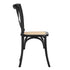 8PCS Crossback Dining Chair Solid Wood Ratan Seat Black