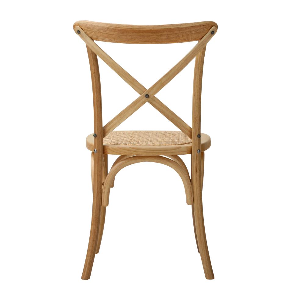 Set of 2 Dining Chair with Crossback Timber Wooden