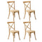 4PCS Crossback Dining Chair Ratan Seat Natural