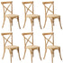 6PCS Crossback Dining Chair Ratan Seat Natural