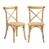 8PCS Crossback Dining Chair Solid Wood Ratan Seat Natural