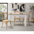 8PCS Crossback Dining Chair Solid Wood Ratan Seat Natural