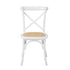 2PCS Crossback Dining Chair Solid Wood Ratan Seat White