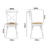 2PCS Crossback Dining Chair Solid Wood Ratan Seat White