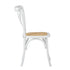 2PCS Crossback Dining Chair Solid Wood Ratan Seat White