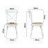 4PCS Crossback Dining Chair Ratan Seat White