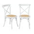6PCS Crossback Dining Chair Ratan Seat White