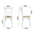 6PCS Crossback Dining Chair Ratan Seat White