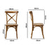 6PCS Crossback Wooden Dining Chair Rattan Seat Walnut