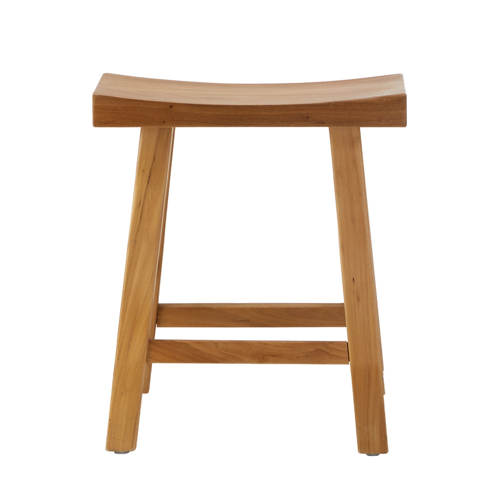 Oikiture Elm Wood Stool Kitchen Dining Seat Natural Timber