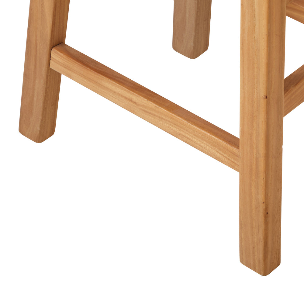 Oikiture Elm Wood Stool Kitchen Dining Seat Natural Timber