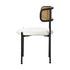 Oikiture 6x Dining Chair Round Boucle Rattan Backrest Black & White