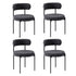 4x Dining Chair Round Boucle Backrest Dark Grey