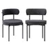 4x Dining Chair Round Boucle Backrest Dark Grey