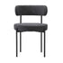 4x Dining Chair Round Boucle Backrest Dark Grey