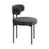 4x Dining Chair Round Boucle Backrest Dark Grey