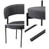 4x Dining Chair Round Boucle Backrest Dark Grey