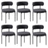6x Dining Chair Round Boucle Backrest Dark Grey