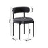 6x Dining Chair Round Boucle Backrest Dark Grey
