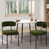 Oikiture 2x Dining Chair Round Boucle Seats Backrest Green